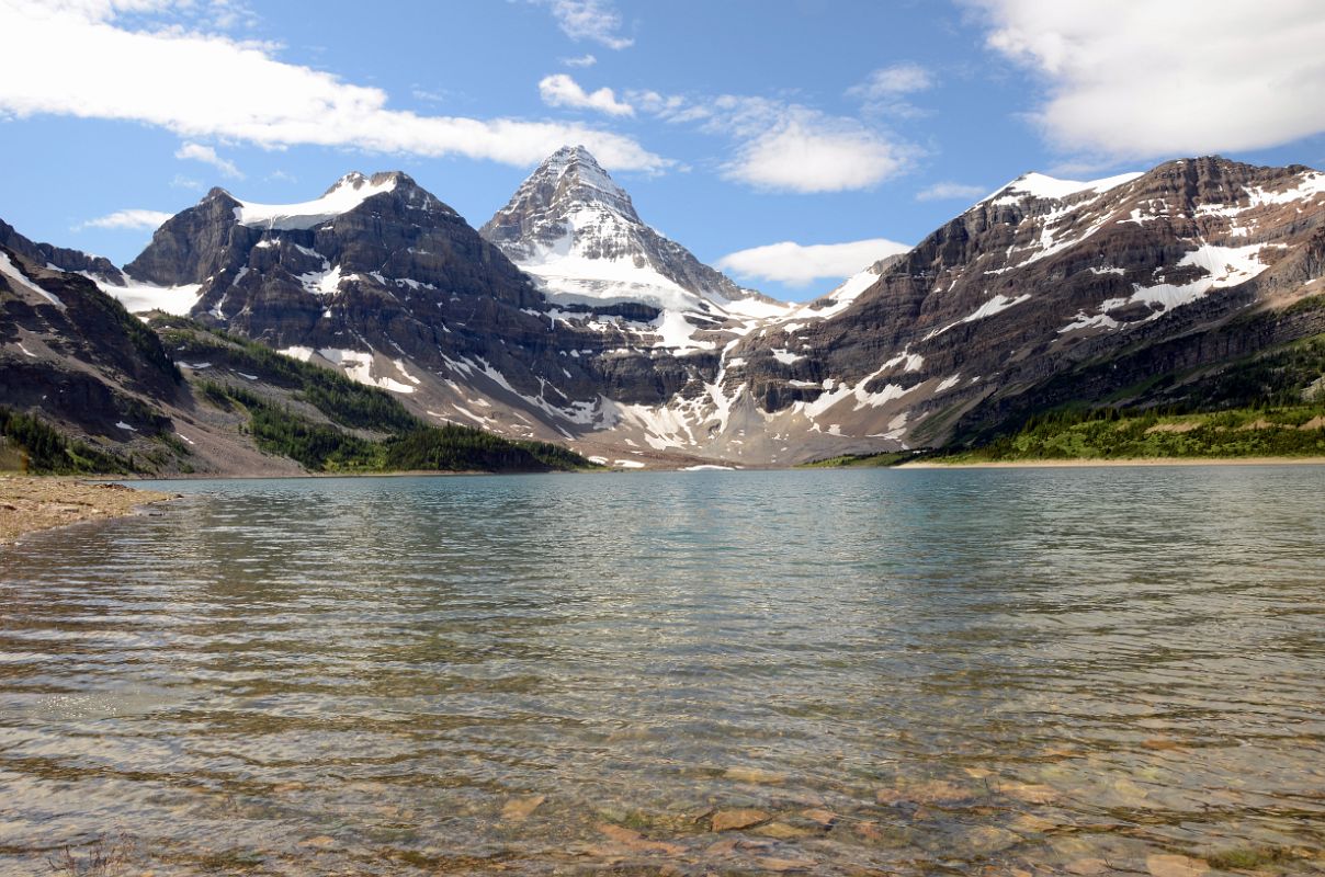 36 Mount Magog, Mount Assiniboine, Wedgewood Peak Mid-Day From Lake Magog